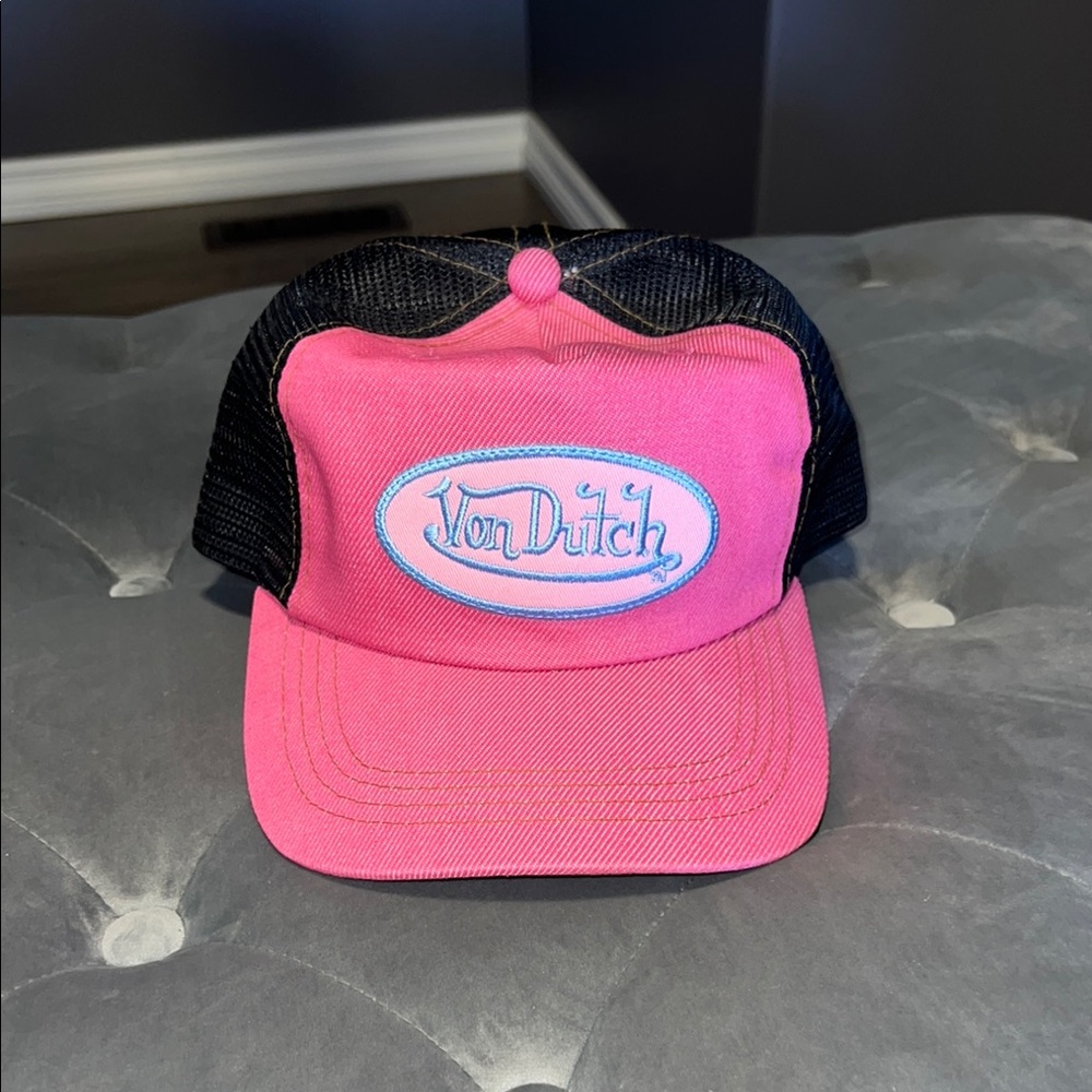 Von Dutch Pink and Black Trucker Hat